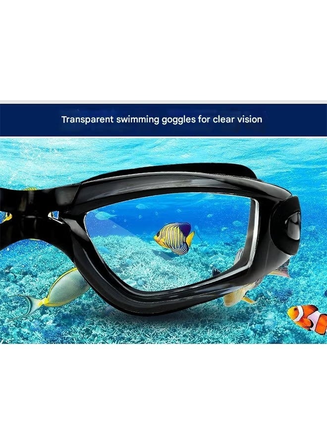 YUKE Unisex High - Clarity Waterproof Anti - Fog Wide - Frame Swim Goggles with Free Swim Cap - Must - have Swimming Equipment - Image 3